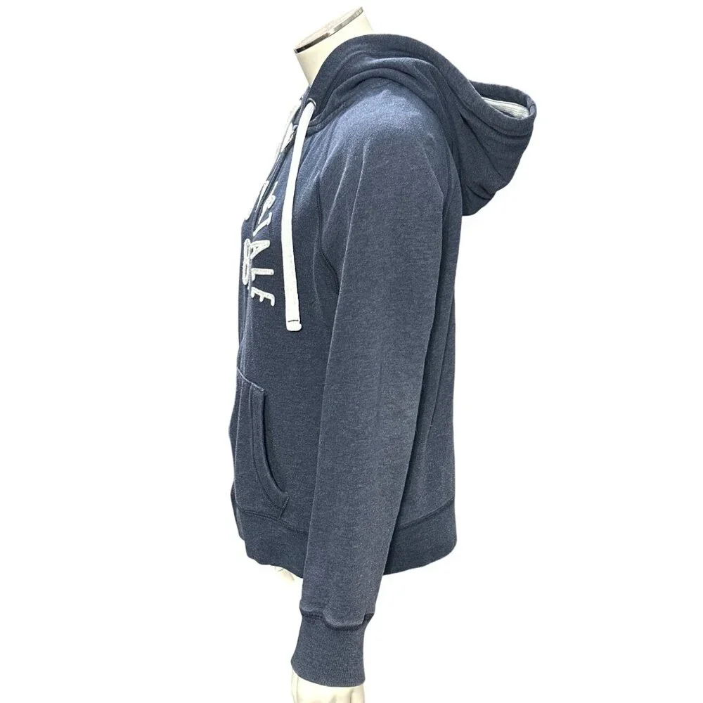Aeropostale 87 Navy Blue Full Zip Hoodie Drawstring Hood Front Pockets Medium - Picture 2 of 10